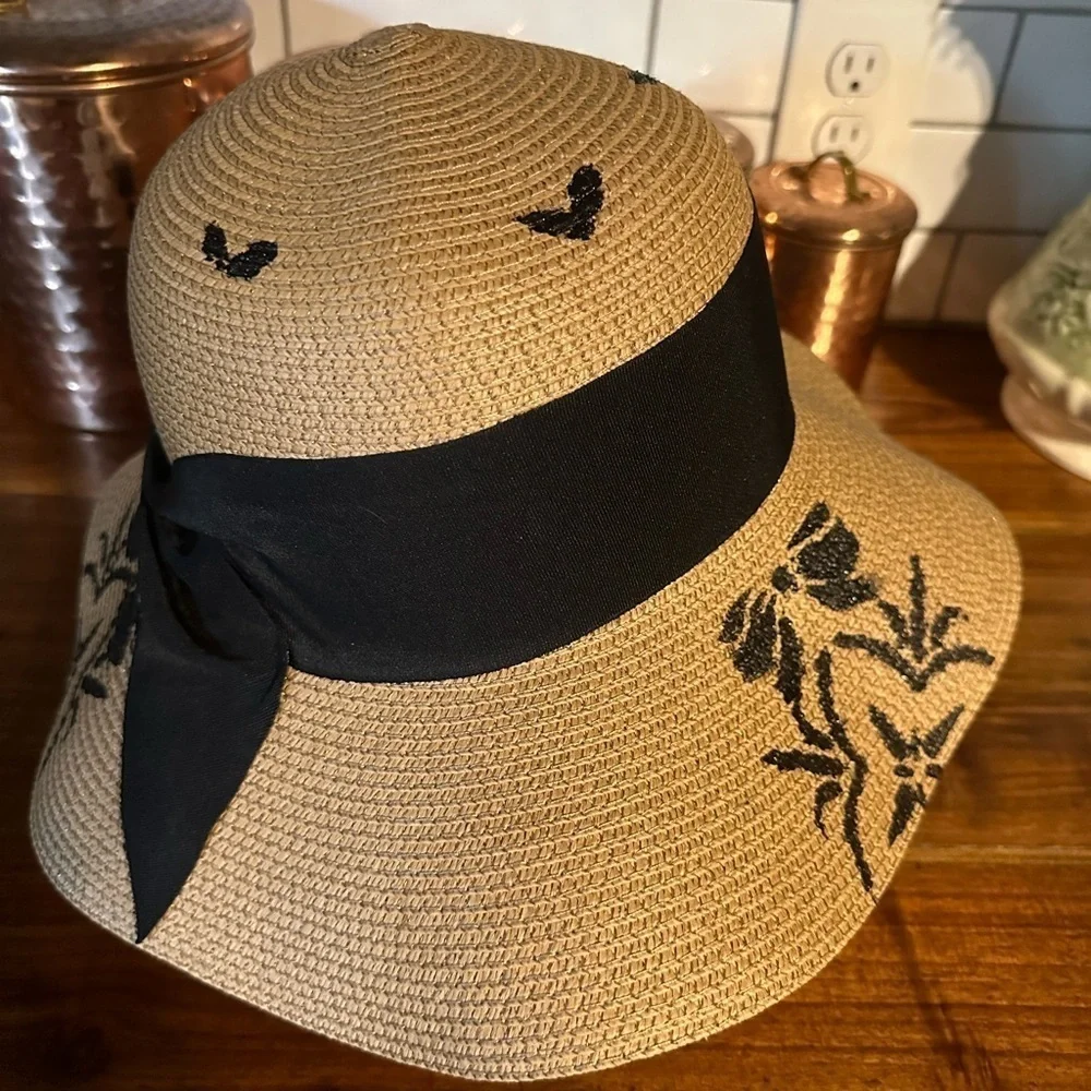 Hand painted one of a kind summer hat